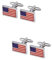 NIYANGLE 2paare Amerikanische Flagge Design Manschettenknöpfe Quadratische Hemdsärmel-dekoration Ersatz Manschettenstuds Für Herren Für Besondere Anlässe Alltagsaccessoire