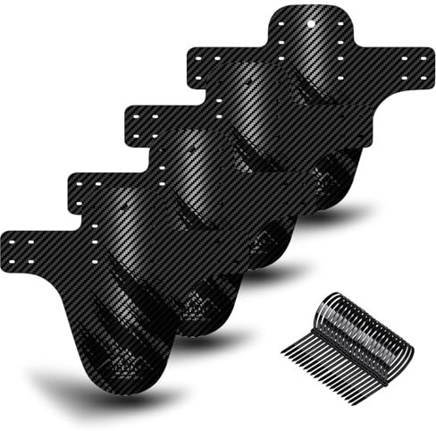 NICEDACK MTB Schutzbleche,Fahrrad Mudguard 2 Stücke MTB Mud Guard Mountainbike Hinten und Vorne Schlamm schaber Spritzschutz (Schwarz-Linie, 4 Stück, Nicht zutreffend)