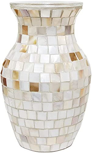RAABYU Blumenvase, handgefertigte Muschelvase, Moderne, modische Blumenvase aus Glas, Blumendekorationsbehälter für Zuhause, Hochzeit, Wohnzimmer, Esstischvasen