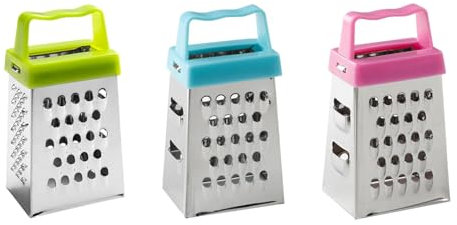 3 Pcs Mini Grater,Small Mini Box Cheese Nutmeg Garlic Graters Box for Kitchen,Stainless Steel Handheld Efficient Gadget with Handle for Chocolate Potatoes and More,Easy Clean Use(Green,Bule,Purple)