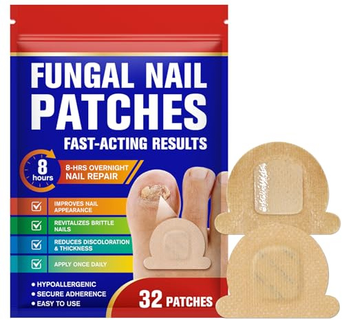 Fungal Nail Patches for Toenails, 32PCS Fungal Nail Treatment Patches, Nail Repair for Damaged Nails - Revitalizes Brittle Nails, Reduces Discoloration & Thickness