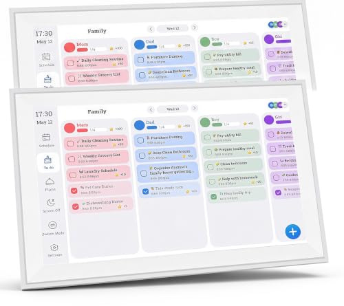 15,6 Zoll Digitaler Bilderrahmen mit Touchscreen, 1080P Smart Familienkalender