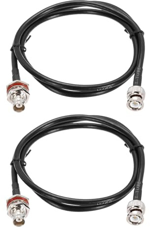 QUARKZMAN 2PCS Cable Coaxial RG58 3ft/0.9 M, BNC Macho a BNC Hembra Cable Coaxial 50 Ohmios Baja Pérdida para Radio CB, Radio Ham, Analizador de Antenas