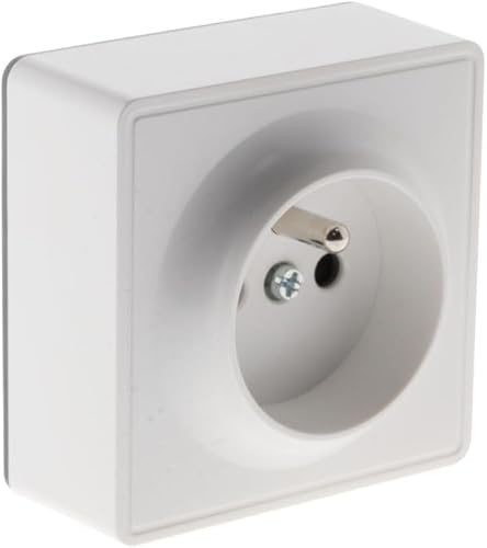 Zenitech - Prise simple 16A en saillie - Blanc - Vulco (Lot de 5)