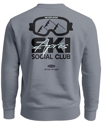 Neverless® Sweatshirt Herren Pullover Backprint Après Ski Social Club Skifahren Snowboarden Fashion Streetwear Männer