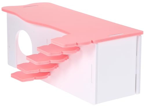 LOORGVEL Hamsterhaus aus PVC für Meerschweinchen und Hamster Sicheres und Komfortables Kleintierhaus zum Spielen und Ausruhen Rosa Farbe für Ganzjährigen Gebrauch