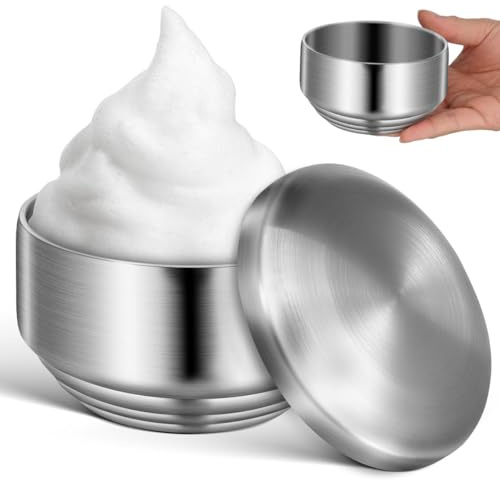 Didiseaon Stainless Steel Mixing Bowls: Shaving Bowl Kit Men Shave Supply Silver Kitchen Counter Storage Dining Table Service Workshop Bench Layout Craft Project Setup