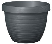 Scheurich Country Star Pflanzgefäß Metallic Grey Ø 25 cm, Höhe 19 cm, Volumen 5 l, mit passendem Untersetzer