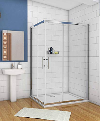 AICA Duschkabine 110x76cm Schiebetür Duschwand Dusche 6mm ESG Sicherheitsglas Höhe 195cm Duschabtrennung