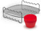 Philips HD9904/01 Kit per Feste per Airfryer (griglia e pirottini per Muffin) Cromato, Acciaio Inox e Rosso