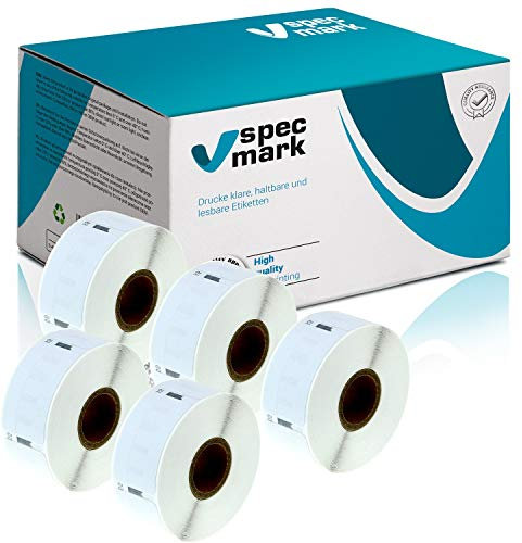 specmark 5 Etiketten-Rollen kompatibel mit DYMO 11355 19mm x 51mm S0722550 500 Stück kompatibel zu allen Etikettendruckern Label-Writer 450 4XL Seiko-SLP