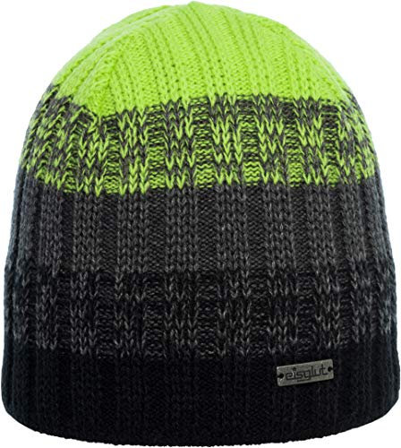 Eisglut Renoo XL Strickmütze, SCHWARZ/Lime, XL/61-62cm