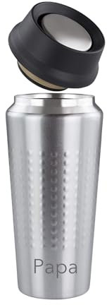 BOHORIA Premium Insulated Stainless Steel Travel Mug - Double Walled & Vacuum Insulated - 360ml - Silver - Round