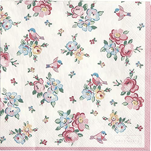 Greengate PAPNAPLEIE0112 Ellie Papierservietten white large 33 x 33 cm 20St (1 Pack)