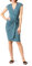 Amazon Essentials Women's Classic Cap Sleeve Wrap Dress (Available in Plus Sizes), Blue Daisy, 5XL Plus