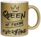 Queen of fucking everything Glitzertasse mit lustigem Spruch in Geschenkverpackung Tasse Funkeleffekt Glitter Sparkle Effekttasse (Farbe Gold)