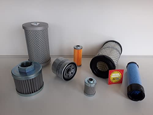 Set di filtri (grande) adatto per filtro olio Takeuchi TB 016, filtro aria, filtro carburante, idraulico
