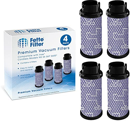 Fette Filter - Staubsaugerteile Filterpaket kompatibel mit Akku-Staubsauger Inse N5 S6 S6P S600 - 4 Stück