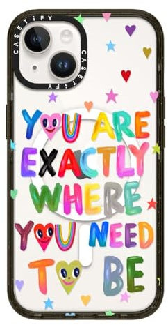 CASETiFY Impact iPhone 14 Case [4X Military Grade Drop Tested / 8.2ft Drop Protection/Compatible with Magsafe] - You are exactly - Glossy Black