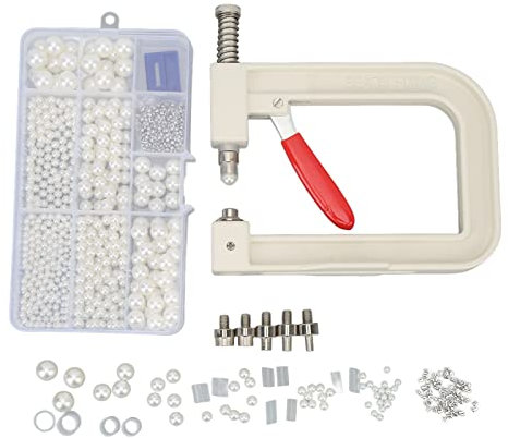 Macchina Manuale per Incastonare le Perle Kit Macchina per Incastonare le Perle Set di Borchie per Rivetti di Perle con Pressa a Mano Perle Posizionamento Accurato Macchina Manuale per Incastonare le