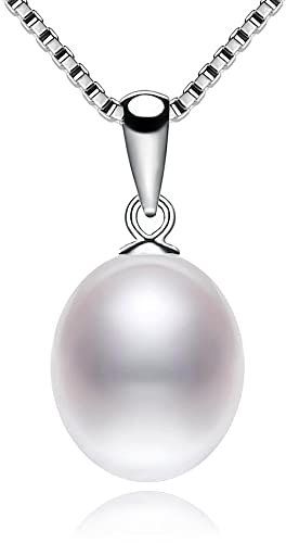 Kim Johanson Damen Perlenkette *Paula* aus 925 Sterling Silber | Mit einer echten weißen Süßwasser Perle | Halskette mit Anhänger | Wasserfest | Collier | Schmuck für Frauen inkl. Schmuckbeutel