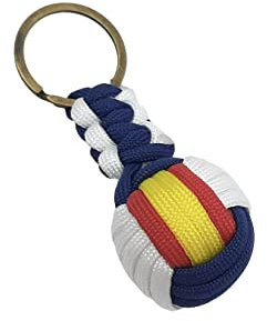 MIBANDERA Porte-clés Drapeau Espagne, Porte-clés Homme Femme Drapeau Espagne, Porte-clés Voiture Moto, Petite boule marine, Taille Unique