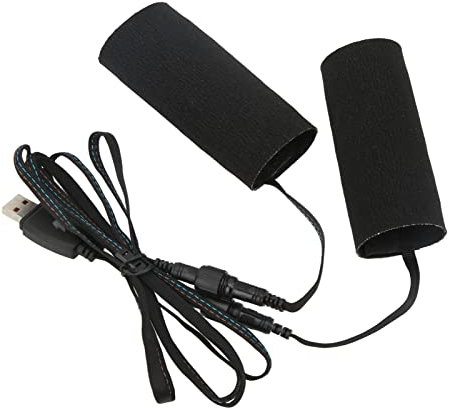 Motorrad Beheizte Griffpolster, IP67 wasserdichte Elektrische Heizung Lenker Klettbefestigung 2 Stück USB Port Stecker zum Radfahren