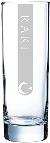 Raki Gläser 17cl 6x | 5 Größen verfügbar 6er Set | Spülmaschinenfest | Rakiglas 17cl mit Gravur 6 Stück