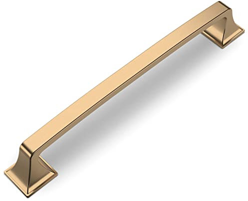 Amerdeco 6 Stück Möbelgriffe Champagner Gold 160mm Lochabstand Zinklegierung Griffe für Küchenschränke Schrankgriffe Schubladengriffe Türgriffe für Küchenschränke Kleiderschrank UK0015