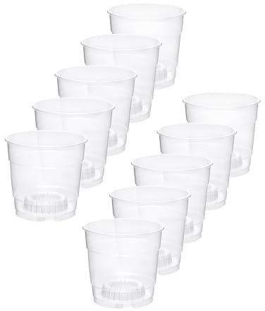 Garronda Pots Horticulture Ronds Transparents Pots pour Culture de Plants de Plantes et Fleurs GD-0024 (10 Pièces Transparent, ⌀ 12cm H 10,5cm)