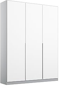 Rauch Möbel Alabama Drehtürenschrank Schrank Kleiderschrank Weiss / Grau, 3-türig, Inklusive Zubehörpaket Basic, 2 Kleiderstangen, 2 Einlegeböden, BxHxT 136x210x54 cm