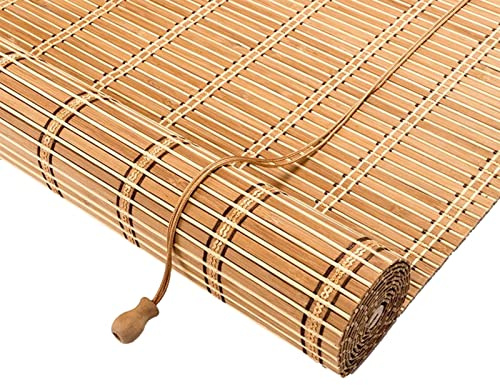 zhijiaqian456 Store Enrouleur Bambou,Stores À Rouleaux Romains,Store Enrouleur Occultant,Store à Rouleau en Bambou Naturel,Protection Solair,Taux de Shading 60%,Personnalisable (100 x 160 cm)