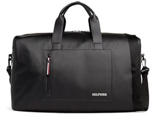 Tommy Hilfiger Herren TH Pique Duffle AM0AM11779 Reisetaschen, Schwarz (Black)