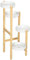 Outsunny Soporte para Plantas Estantería para Plantas con Pies de Bambú Estantería para Flores con 4 Estantes Redondos Carga 20 kg para Interior y Exterior Ø28x80 cm Natural y Blanco