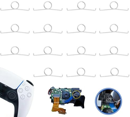 15 Stück Ersatz-L2-R2-Auslöseknopffedern, silberne Metall-Auslöseknopffeder, kompatibel mit Playstation PS5-Controller-Teilen, Reparaturzubehör