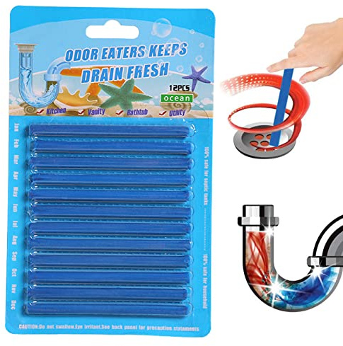 Drain Cleaner Sticks, Abflussreiniger Sticks, 24 Stück Abflussreiniger Sticks, Abfluss Sticks Abfluss Duft, Stoppe Stinkende & Verstopfte Abflüsse, Rohrreiniger Enzymreiniger Für Verstopfte Rohre