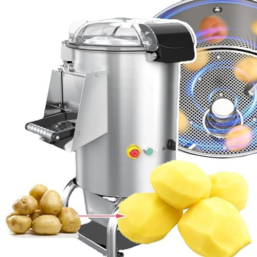 NGARY Electric Potato Peeler Machine, 12L Commercial Automatic Peeling Tool, 70-100Kg/Hour Stainless Steel Potato Peeler Washer, for Taro Ginger Peeling Sweet Potatoes