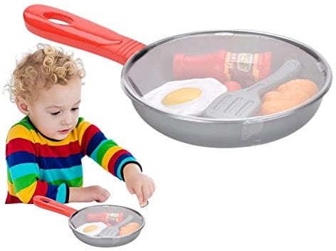 DUDOK fingir sartenes de Cocina, Juguete de sartén - Accesorios de Juguete de Cocina para niños | Accesorios de Juego de Cocina de simulación con sartenes, Utensilios de Cocina, Alimentos, Regalo