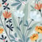 Yullpaper Papier Peint Adhesif Mural Fleuri Rouleau Adhesif Decoratif Bleu/Vert Papier Peint Floral Vintage Pour Chambre Enfant Papier Adhesif Pour Meuble Cuisine Papier Vinyle Adhesif 44,5cm x 300cm