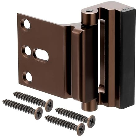 PATIKIL Home Security Door Lock, 3 Stop Door Reinforcement Lock Withstand 800 Lbs High-Security Aluminum Door Latch Stopper with Screws for Home Safety Privacy, Brown