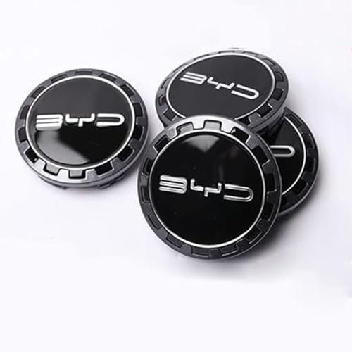 DCAJHSD 4pcs Auto Radabdeckungen für BYD Dolphin 55MM 69MM,Alufelgen Felgenkappen Nabendeckel Aufkleber Auto Modifikations Zubehör,A/55MM