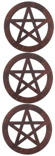 IMIKEYA Wicca Pentagramm 3st Pentagramm-holzmatte Ritual Rituels Geschenkeidee Genschenkideen Altartürschilder Pentagramm-verzierung Wand Eine Armatur Heimdekorationen Pentagramm- Altarschmuck Hölzern