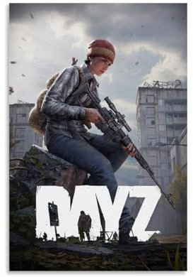 Lustiges Multiplayer-Poster DayZ Survival Vintage-Videospiel-Poster, Druck für Schlafzimmer, Leinwand, Wandkunst, ästhetisch, dekorativ, 60 x 90 cm, ungerahmter Stil