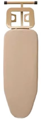 Ironing Board Home Folding Vertical Board Pad Height Adjustable To 76cm with Safetys Iron Stand for Convenient use(Gold)