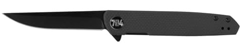 704 Gear Sliver EDC Pocket Knife | Ultra-Slim D2 Gentleman's Straight Back Blade | Black