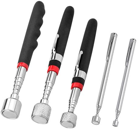 5 Stück Magnetische Teleskopstab -Aufnahmewerkzeug, Ausziehbar Magnetisches Aufnahmewerkzeug, Teleskopmagnet,Langlebiger Teleskop-Magnetkollektor (1.5LB, 3LB, 10LB, 15LB, 20LB)