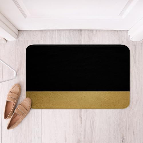 40Cmx60Cm Door Mat Gold And Black Welcome Mat Absorbent Door Matt Indoor Durable Doormats For Laundry Hall Porch