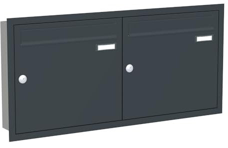Briefkastenanlage | KNOBLOCH | Unterputz | Anthrazit | 2-Fach | senkrechte Kästen