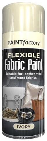SCHNAZZ 2x Flexible Fabric Ivory Spray Paint 200ml, Fast Drying Spray, Suitable for most fabrics, Leather Vinyl Textile and Clothes