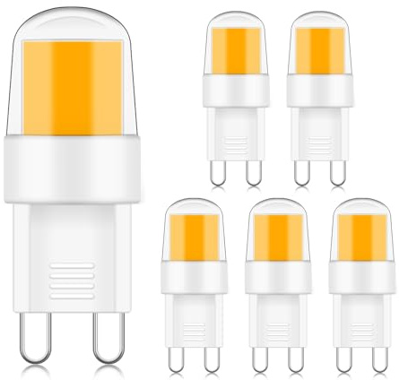 ZHENMING Mini G9 LED Bulb 3W 3000K Non-Dimmable 20W-33W Halogen Equivalent | Short Clear Capsule Bi-Pin for Cooker Hood 260LM 220V-240V 5 Packs